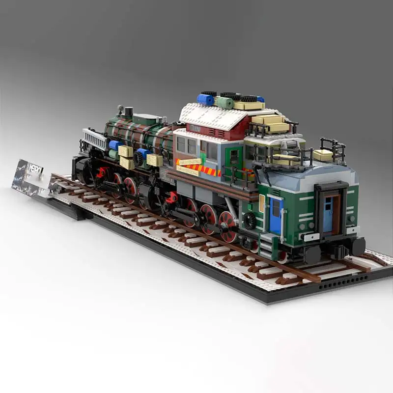 MOC Russian Steam Locomotive Vehicles Building Blocks Model Bricks Technology Expert Toys Children's Collected Gifts
