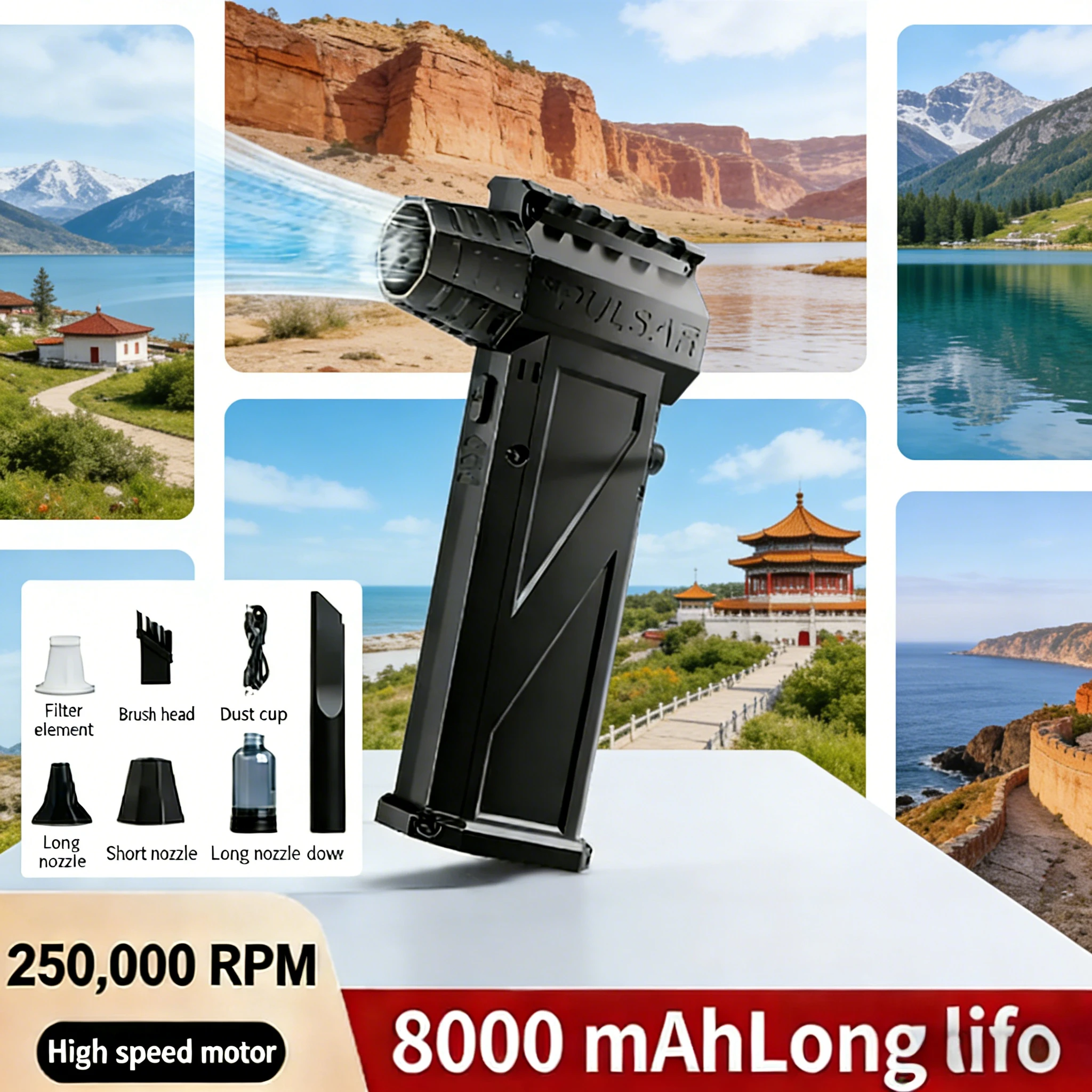 

New X3Pro TurboJet Blower | 250K RPM 52m/s Super Wind 8000mAh Long-Life Rechargeable Air Duster