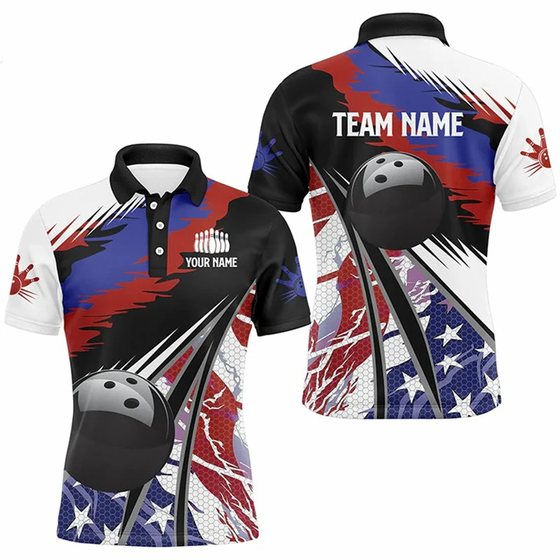 

Men's Bowling Sports 3D Printing Polo Shirt Free Custom Personalized Bowling Team Jerseys Unisex Breathable Quick Drying Shirts