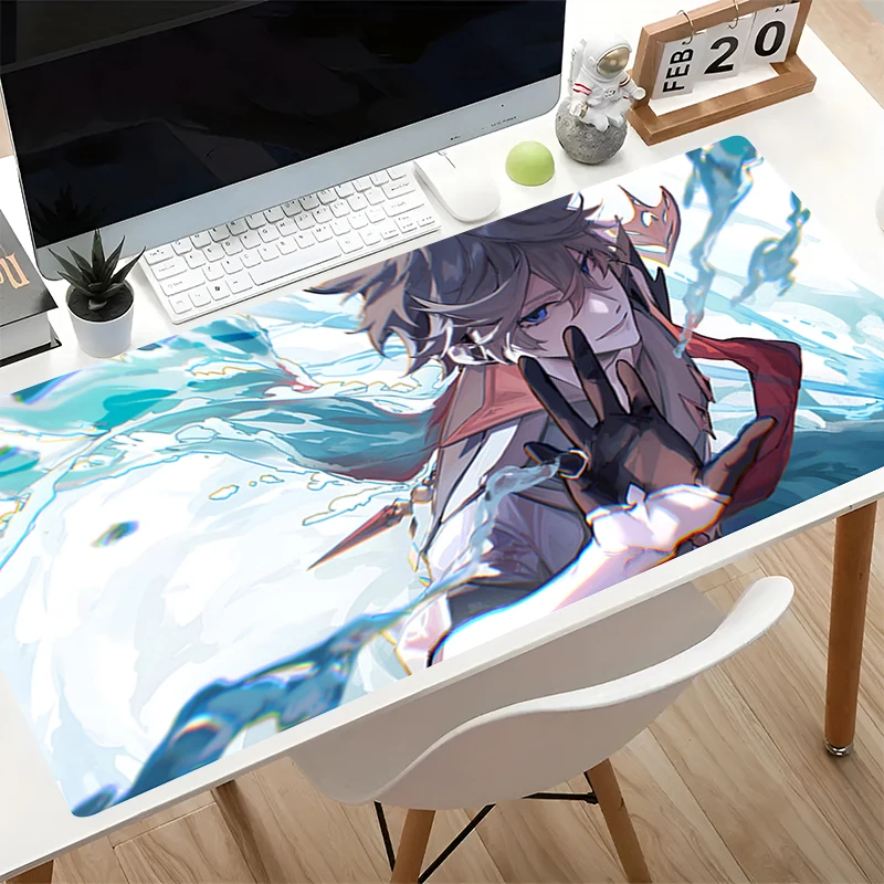 Computer Mouse Pad G-genshin Impact Tartaglia Gaming Mouse Pad Pc Accessories Large Mouse Pad Gamer Extended Mousepad Desk Mat
