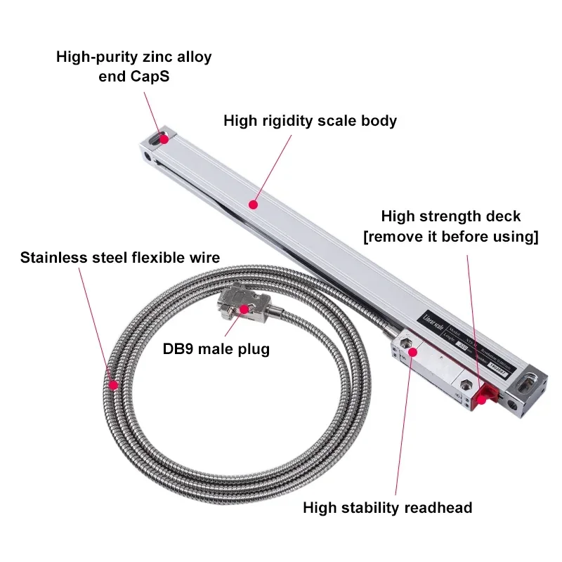 NT-M 1um High Precision Milling Lathe Grinder DRO Linear Glass Scale 450mm-1000mm TTL  5VDC Grating Ruler Sensor Displacement