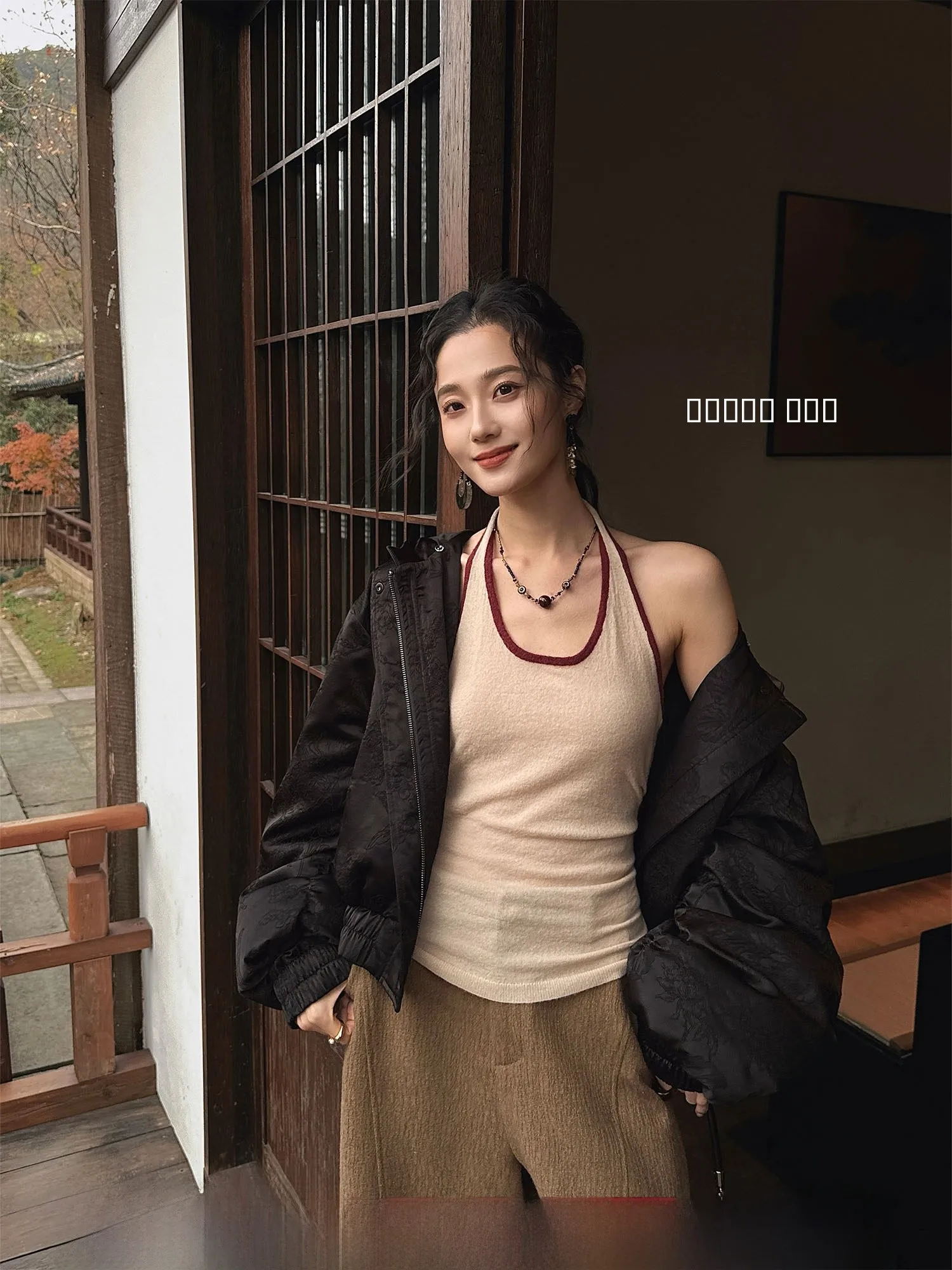 

Женский мягкий шерстяной жилет из альпаки Sangji Bla Flower, модный базовый слой, внутренняя одежда, новинка 2025 года, для повседневной носки