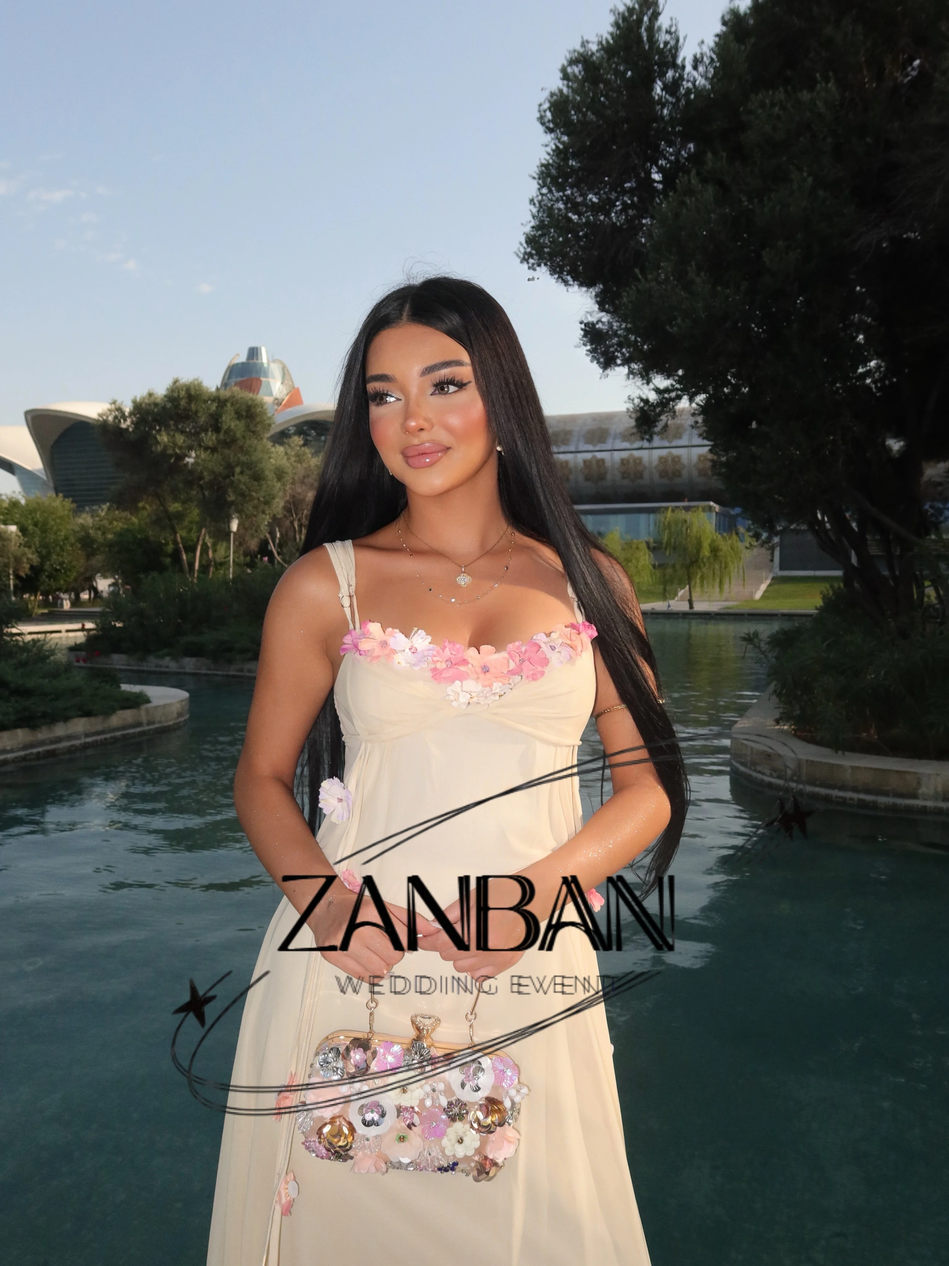 ZanBan Elegant Chiffon Evening Dress Spaghetti Strap Mermaid Prom Gown Pleat Applique Sexy Formal Occasion Dresses Customized