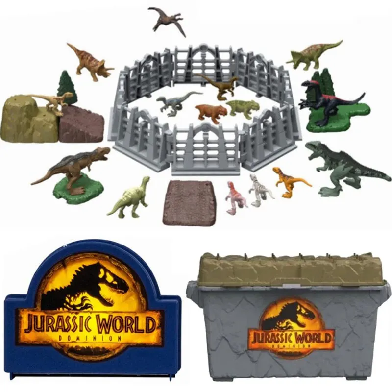 Jurassic World Dominion Minis ON-THE-GO Dinosaur Danger Set 15Pcs Set 31Pcs set Rich Scene Educational Toy for Children Gift