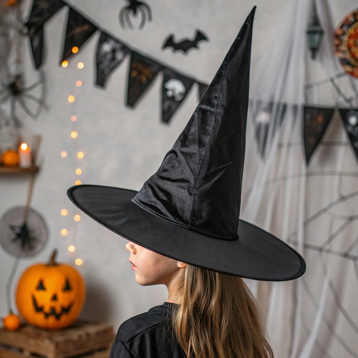 

20pcs Halloween Witch Hat Cap Hanging Witch Hat Costume Accessory for Halloween Party Favor Black Wizard Cap Halloween Decor