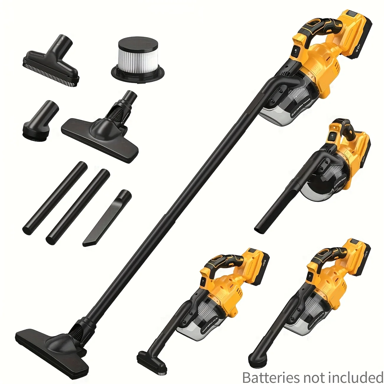 

Handheld Battery Vacuum Cleaner, Suitable for Dewalt 20V Battery, Car Vacuum Cleaner, Hard Floor Car Pet Hair Cleaning, 5 Types Of Multi Nozzle, Household, Floor, with Filtered HEPA And 500W Powerful Motor (excluding Battery)
