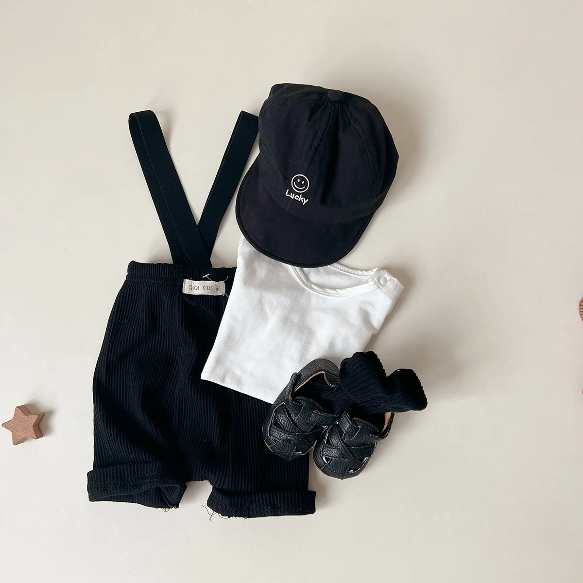 Summer Korean UNITIM Baby Boys 2PCS Clothes Set Cotton Short Sleeve T-shirts Strap Thin Shorts Suit Infant Boys Outfits