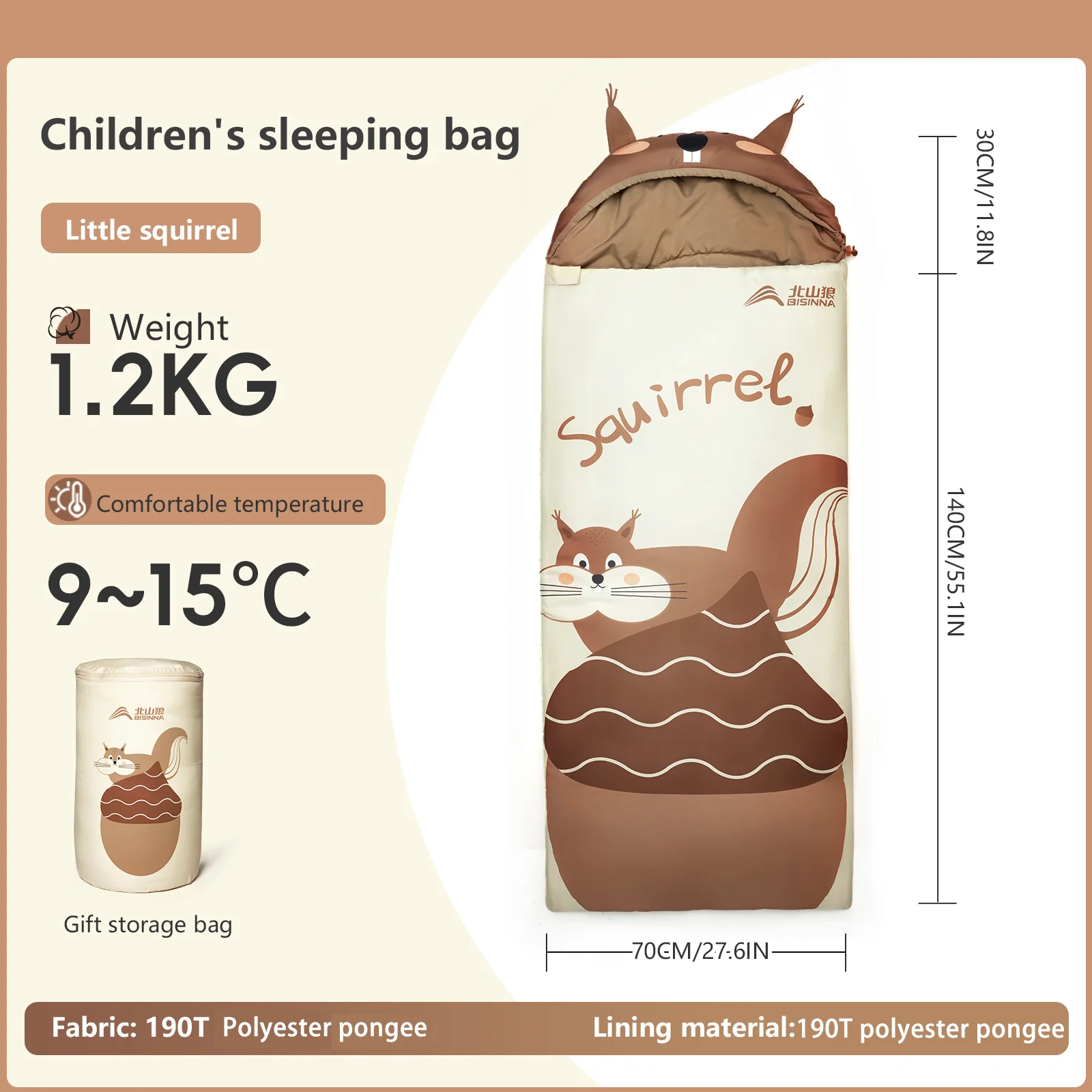 BISINNA Kinderen Cartoon Slaapzak Ultralichte Lente Zomer Camping Slaapzak Outdoor Wandelen Reizen