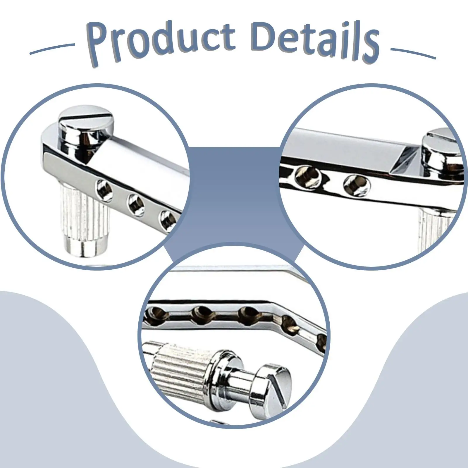 قطعة خلفية بقضيب توقف الجيتار بقوة جيدة تناسب عالميًا مع المراسي والمسمار #5
