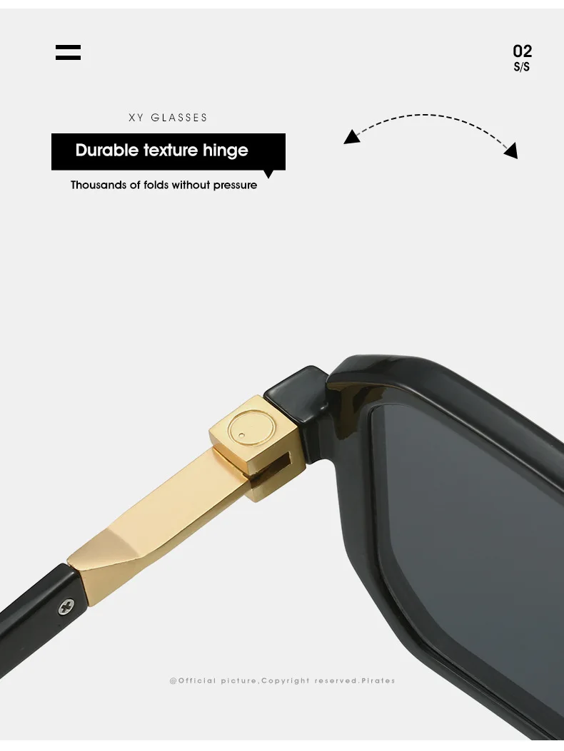 Punk Sonnenbrille Männer Marke Designer Quadrat Sonnenbrille UV400 Mode Cool Shades Frauen – Detail 13