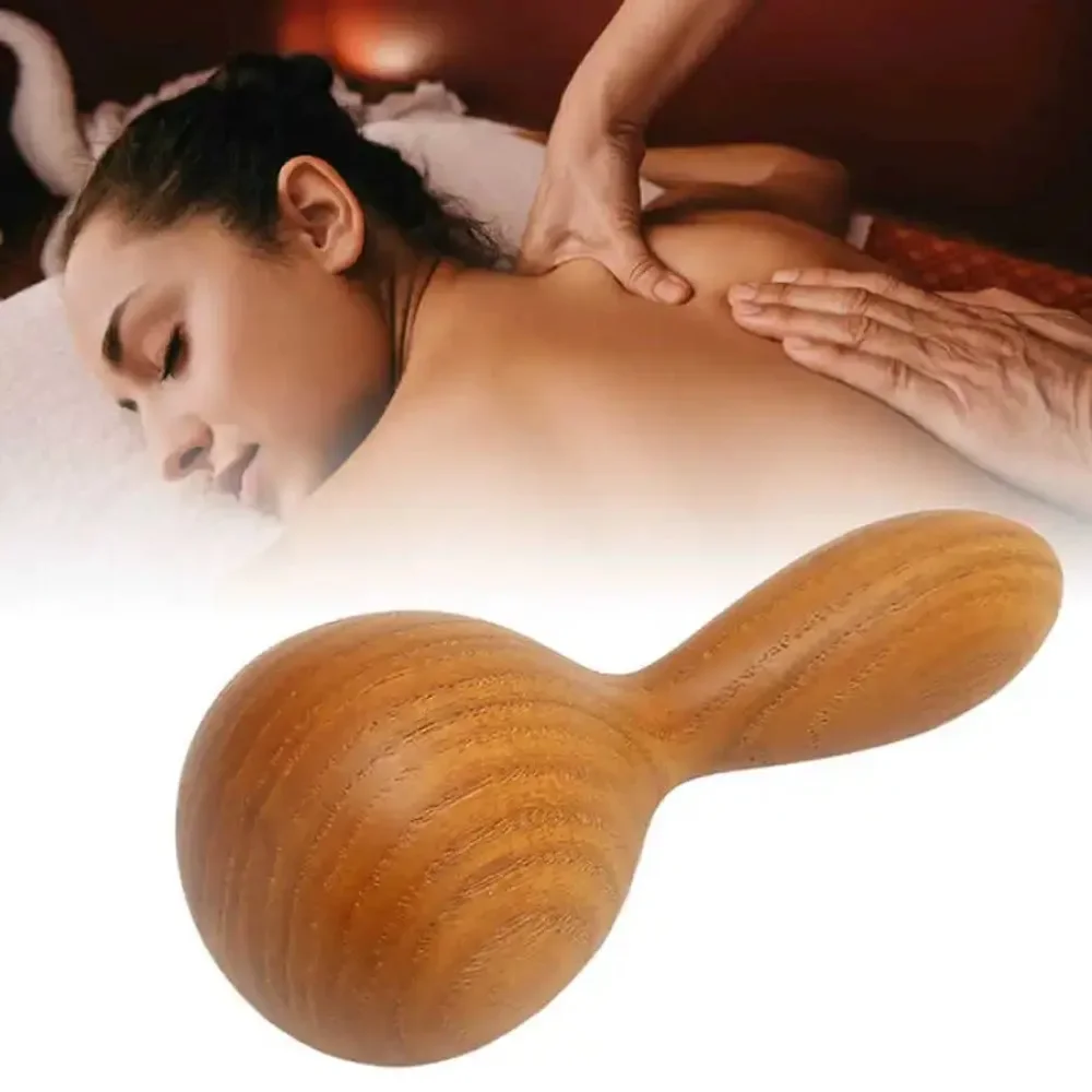 Oil Massage Stick Wooden Massager Essential Body Spa Meridian Tapping Massage Hammer Therapy Relaxation Round Ball Massagers New