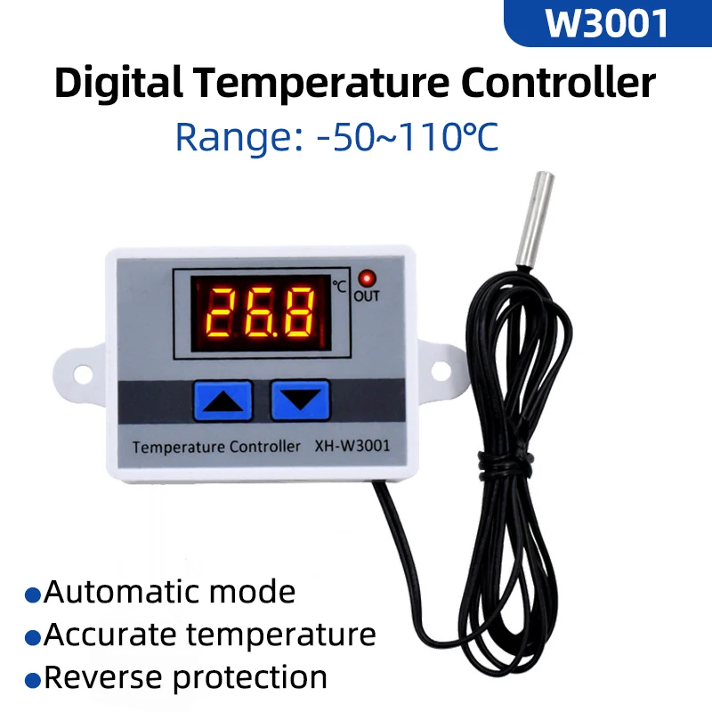 W3001 regolatore di temperatura digitale termostato termoregolatore acquario incubatore scaldabagno regolatore di temperatura 110V 220V 12V 24V