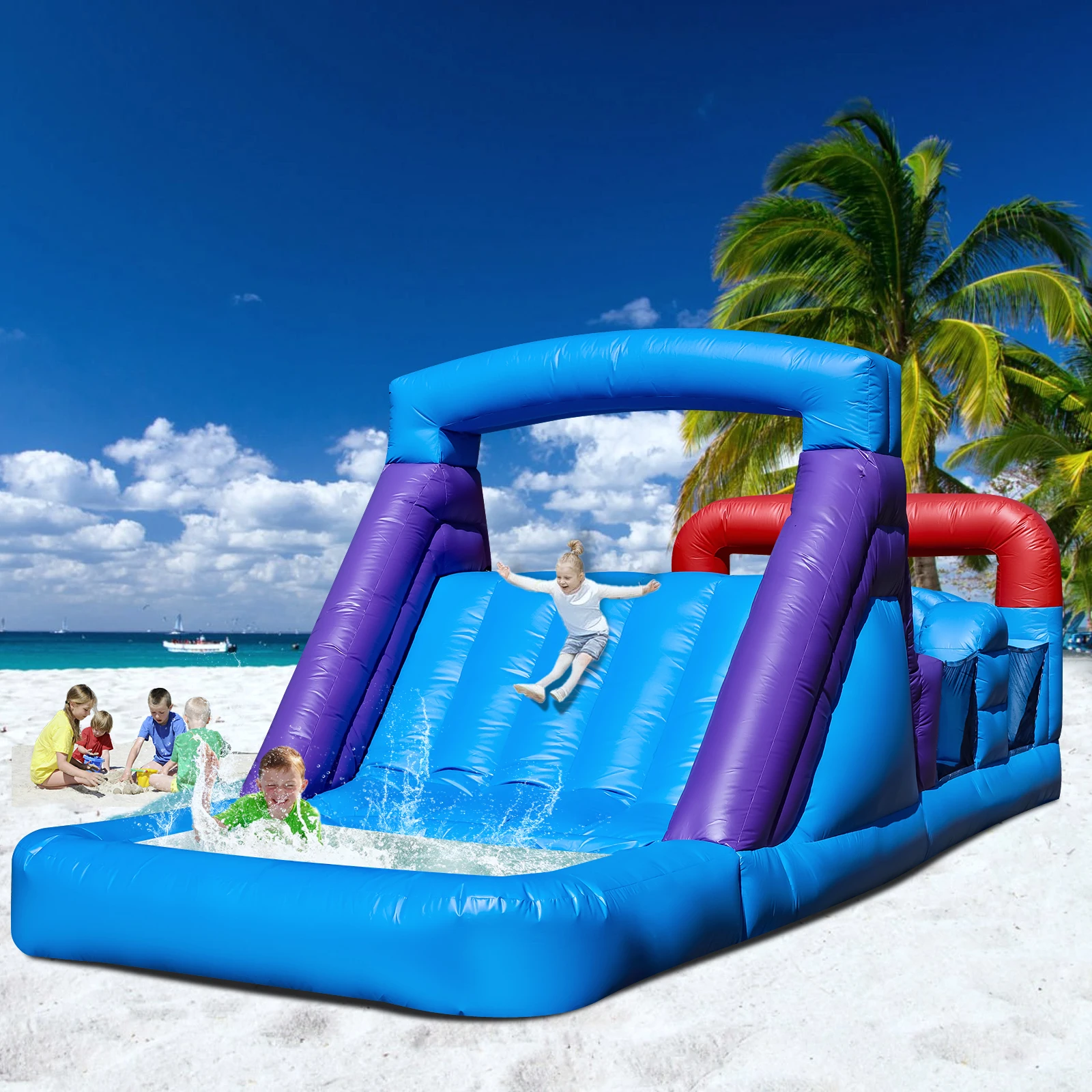 Château gonflable Commercial de maison de rebond de cours d'obstacles de PVC de 6.7m pour la aire de jeux pour enfants de fête d'enfant, jouets pour enfants