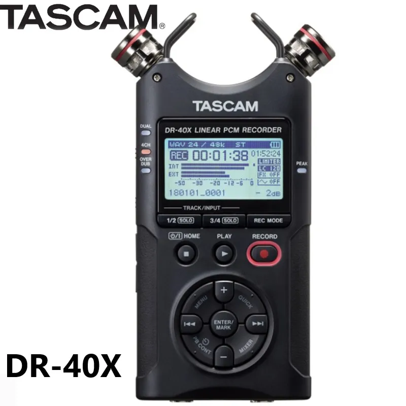 TASCAM DR-40X portable versatile four track digital audio recorder pen WAV/BWF linear PCM recorder USB audio interface