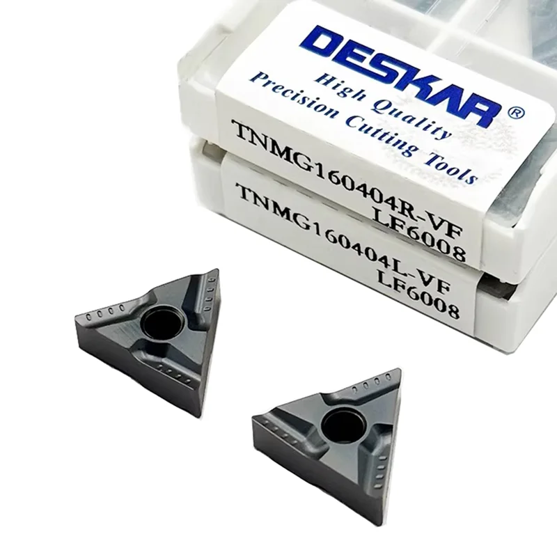 

10 шт. твердосплавных плашек TNMG160404 TNMG160408 R-VF L-VF LF6008 DESKAR для токарных станков с ЧПУ, металлорежущие инструменты, токарные резцы, лезвия TNMG