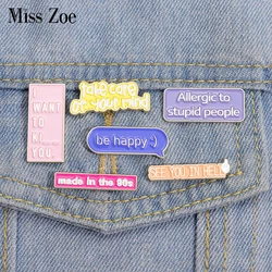 Sarcasm Quotes Enamel Pins I Hate People 90's Baby Custom Motivational Brooches Lapel Badges Funny Jewelry Gift for Kids Friends