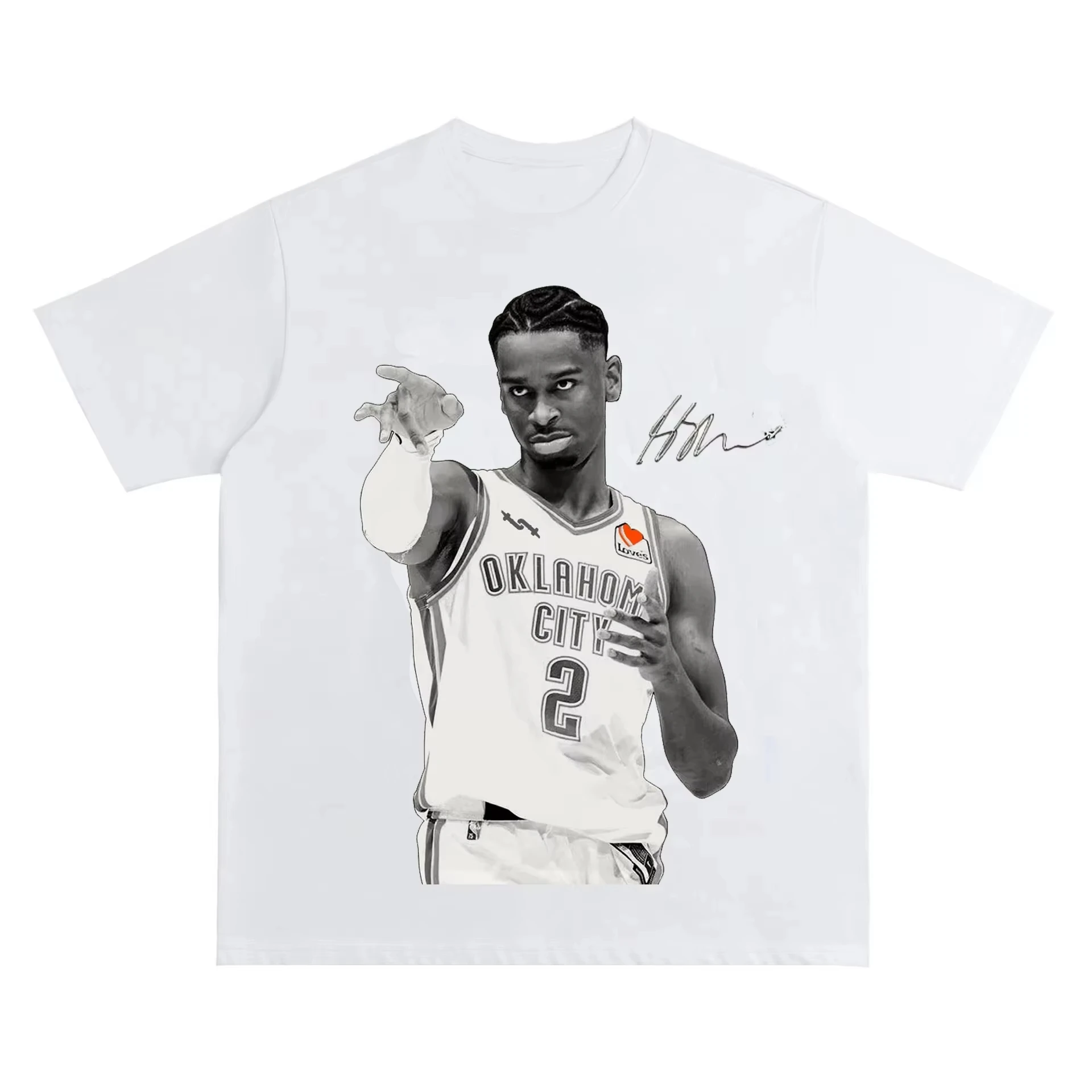 Gilgeous-Alexander 농구 스타 티셔츠 남성 여성 반팔 코튼 티셔츠 고품질 Y2k 티셔츠 여름 탑 streetwear