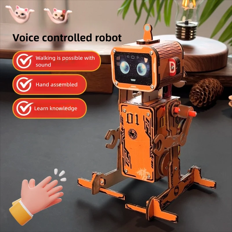 DIY Electric Voice Controlled Robot DIY Science Experiment Kit & Education Model Toy For Children Gift Toy Project