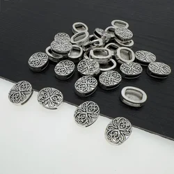 20pcs Fashion Flowers Metal Slider Beads For Bracelet Necklace DIY Making Accessories Gift Size 12x16mm, Hole:11x2mm K06283