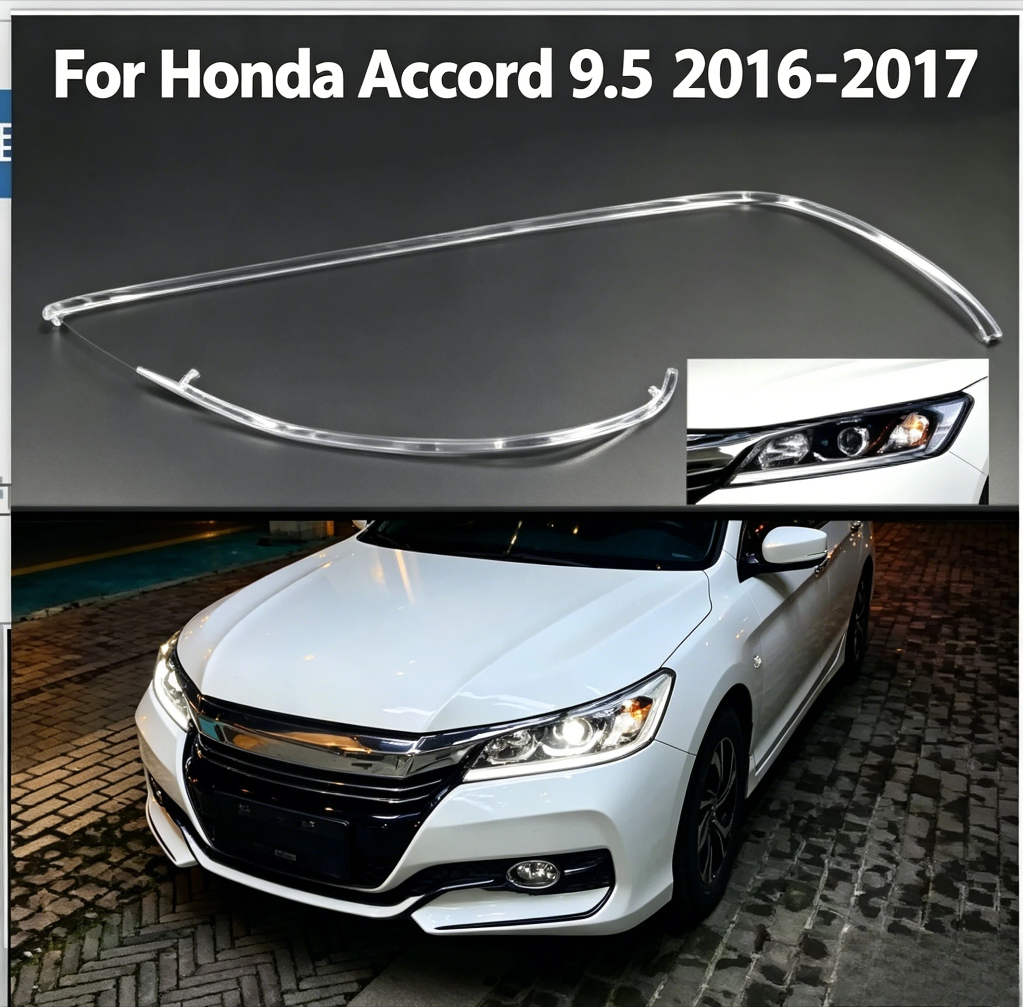 

LED DRL For Honda Accord 9.5 Gen Base Version 2016-2017 Headlight Light Guide Plate Tube Bar Daytime Running Light Replacement