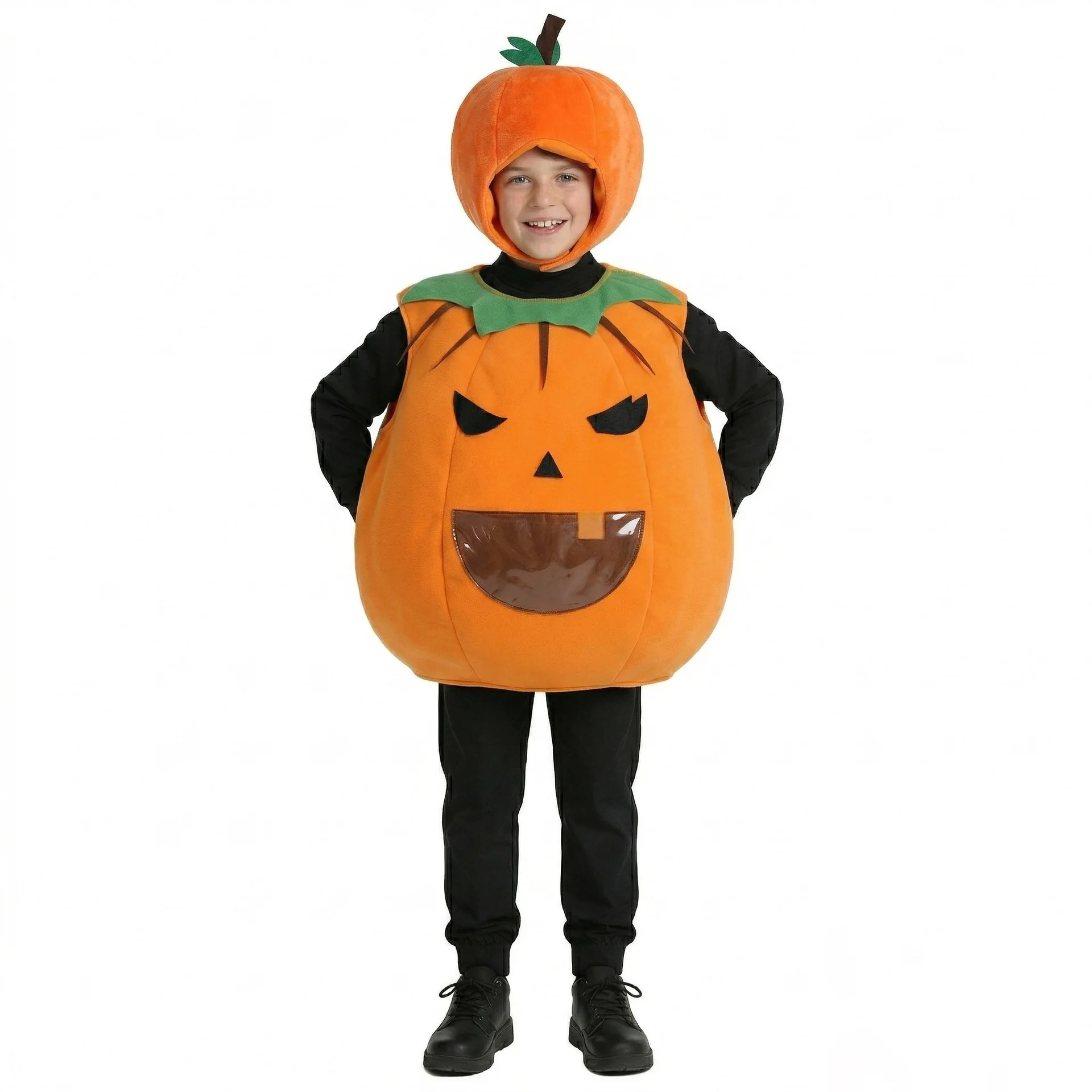 

Halloween Pumpkin Costume for Kids, Funny Candy Bag, Trick-or-Treat Role-Playing Performance Wear