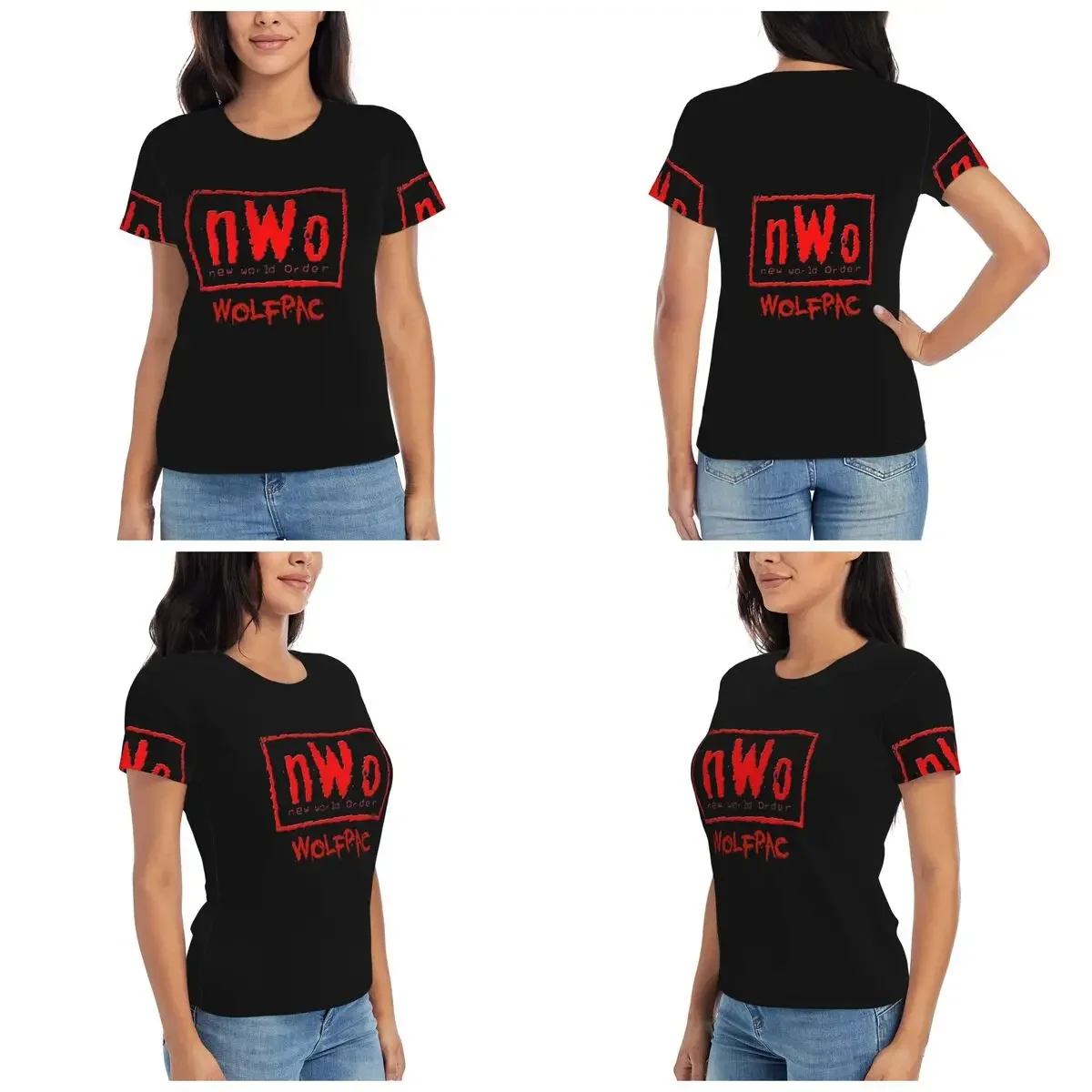 NWO New World Order Wrestling T-Shirt Women Short Sleeve T Shirts O-Neck Clothing Cotton Summer Tees Streetwear