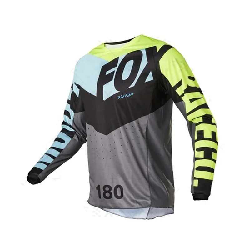 FOX RANGER Men's Long Sleeve Motocross Cycling Jersey MTB Downhill Mountain Bike MTB Shirts OffroadDH Motorcycle  Breathable