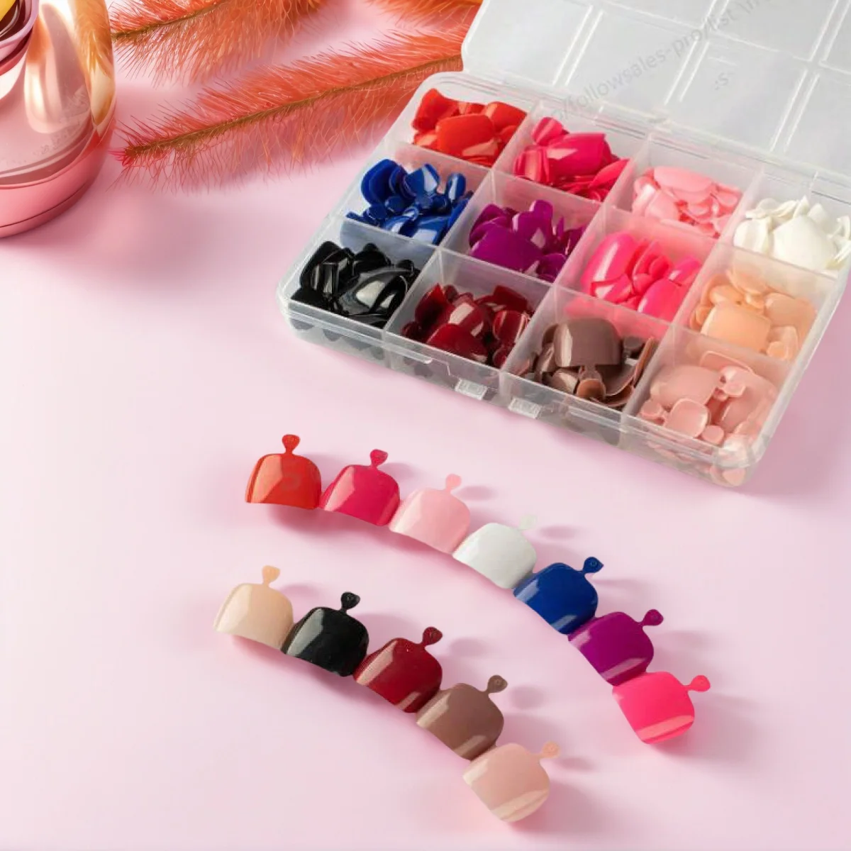 288/216/120/96 pezzi tinta unita francese unghie finte acrilico copertura completa unghie corte punta quadrata unghie dei piedi punte estensione manicure