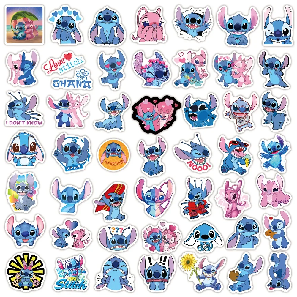 50pcs Variety of Cute Anime Stitch DIY Graffiti Waterproof Kids Stickers