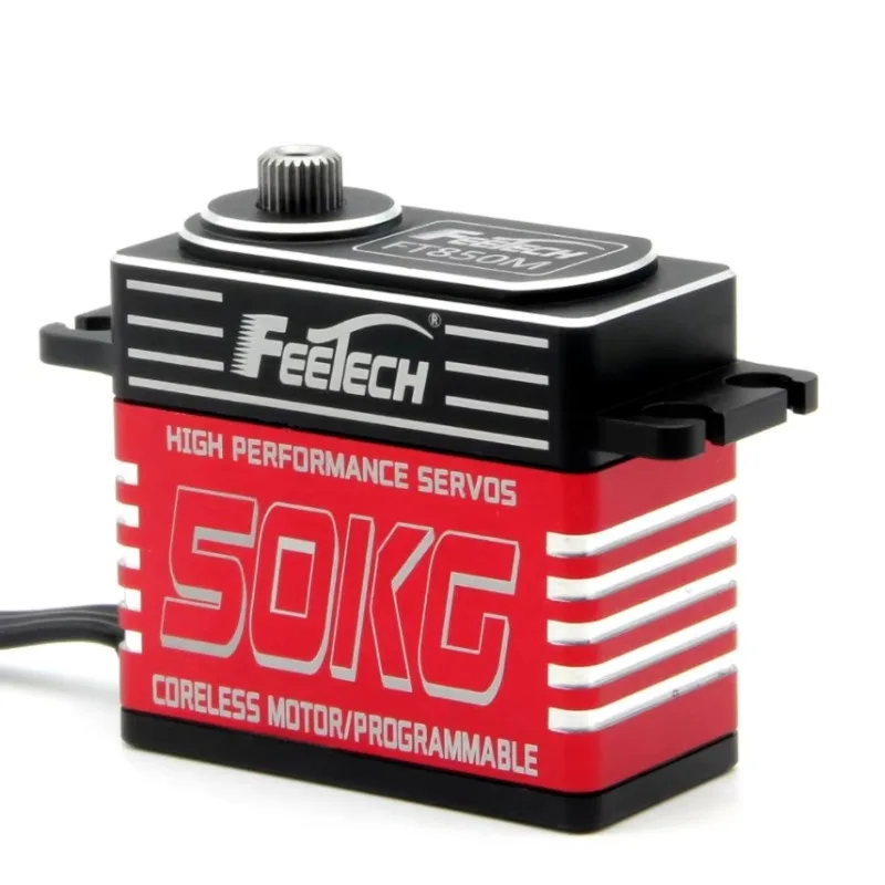 Feetech FT850M 50kg 12V Waterproof IP67 Digital Coreless Servo Motor with 1/6 1/8 1/10 1/12 RC Crawler Car/Robot/Boat (180°)