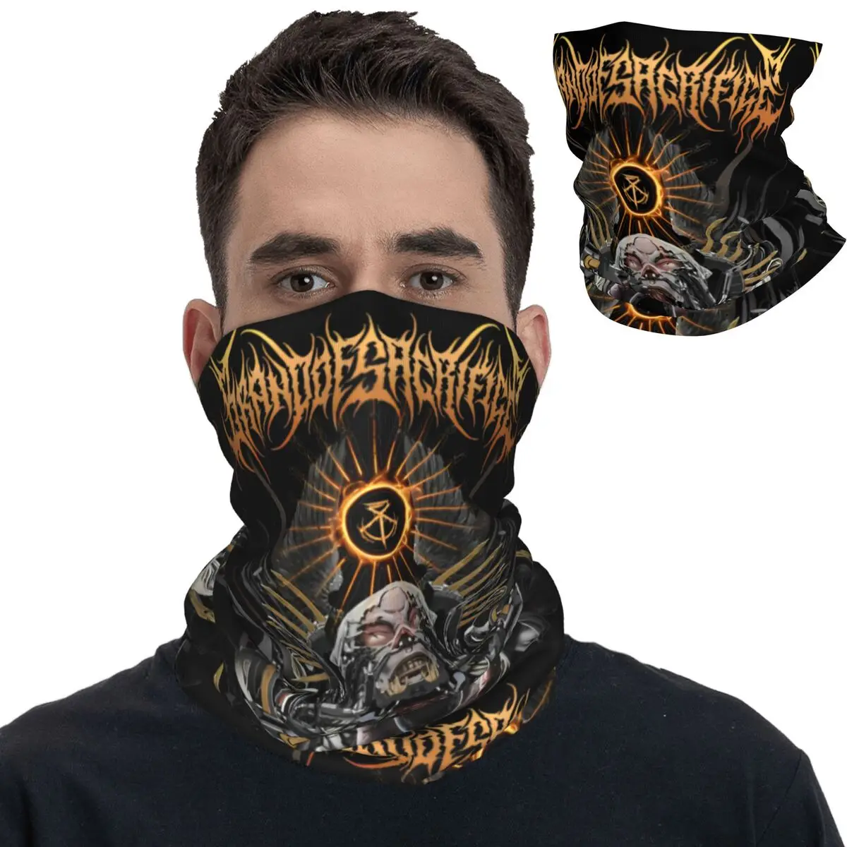 Brand Of Sacrifice Bandana Neck Gaiter Printed Hardcore Heavy Metal Mask Scarf Warm Cycling Scarf Hiking Unisex Adult Windproof