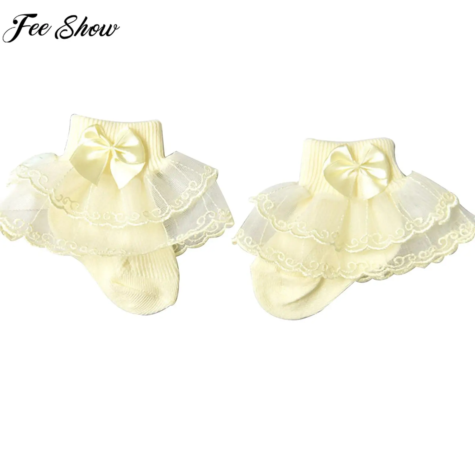 Little Girl Sweet Cute Elegant Lace Socks Bow Ankle Hosiery for Tutu Party Dress Daily School Birthday Wedding Stage Performance