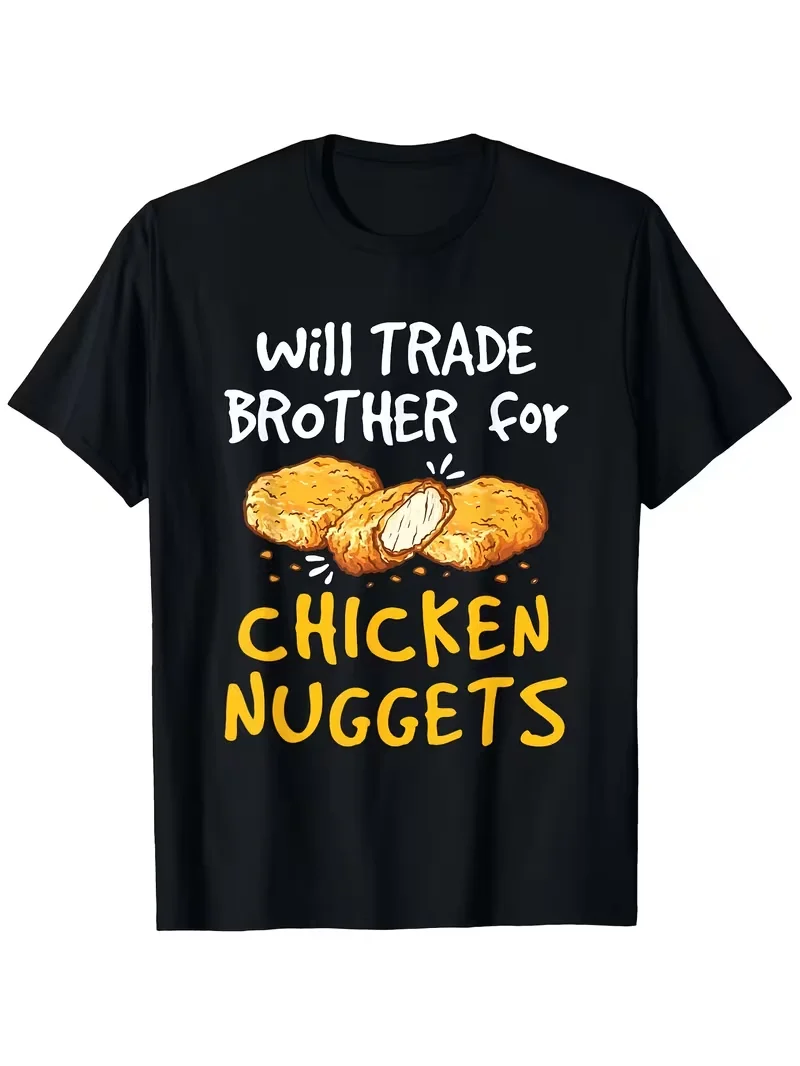 Un T-Shirt drôle de restauration rapide qui commerçant des frères pour des pépites de poulet. Alimenté par des pépites de poulet T-Shirt drôle Streetwear quotidien