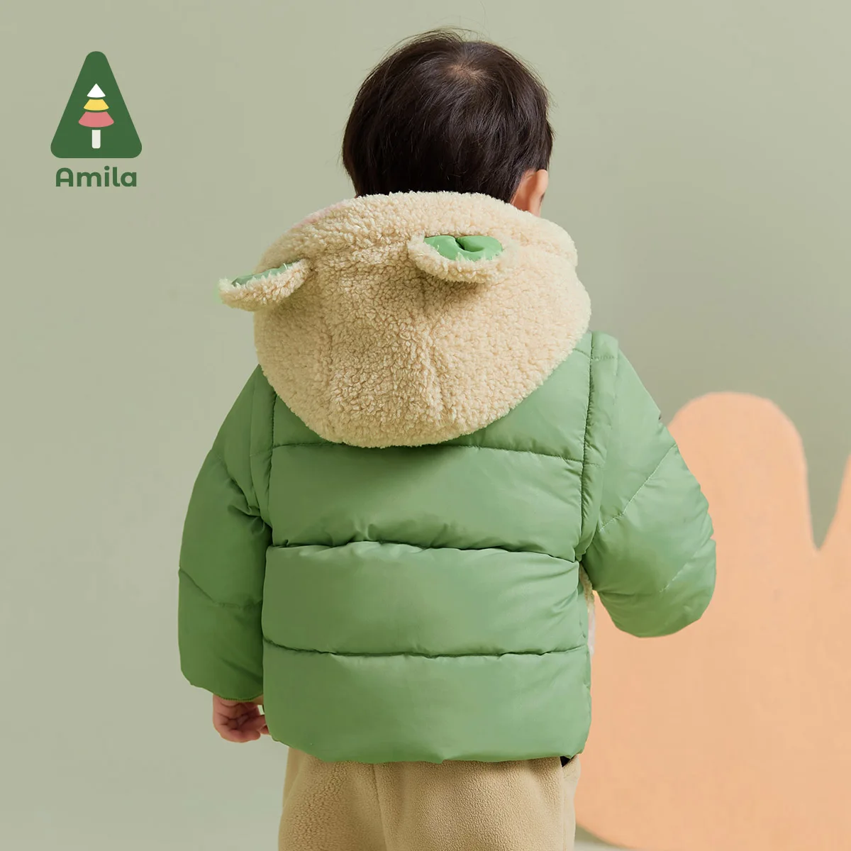 Amila Baby Children Cotton-padded Clothes 2024 Winter New Multicolour Hooded Slight waterproofing antifouling Oil proof Warm