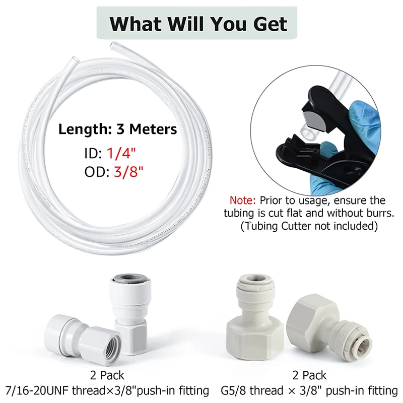 ELECQUEEN Push-in Fitting Quick Joint Connector with 3M Beer Tube Hose,4 Pcs Quick Connectors Homebrew Draft Beer Dispenser Kit