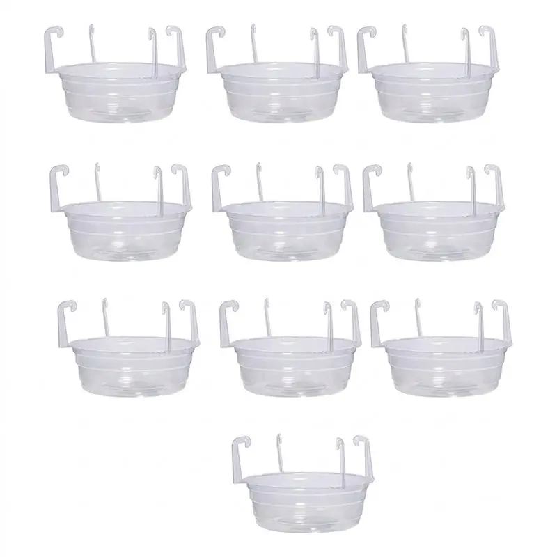 B97A-10Pcs 10-Inch Clear Plastic Hanging Plant Saucer, Water Catcher Drip Pan For Indoor Outdoor Hanging Baskets Flower Pots