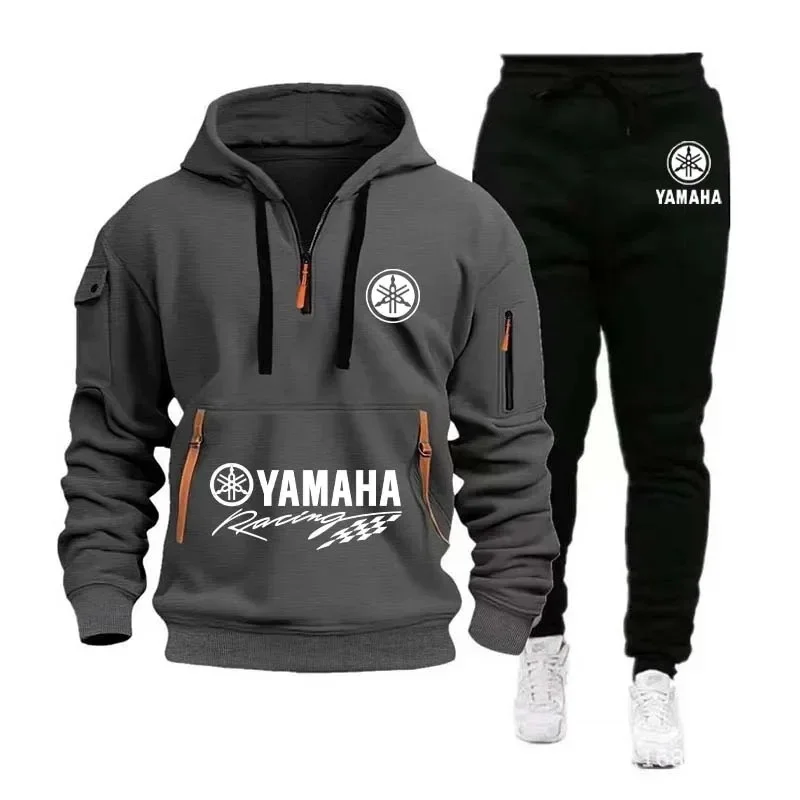 Conjunto Deportivo Yamaha Racing Team 2026 para Hombre, Primavera, Sudadera con Media Cremallera y Pantalones, Conjunto Unisex de Sudadera y Joggers