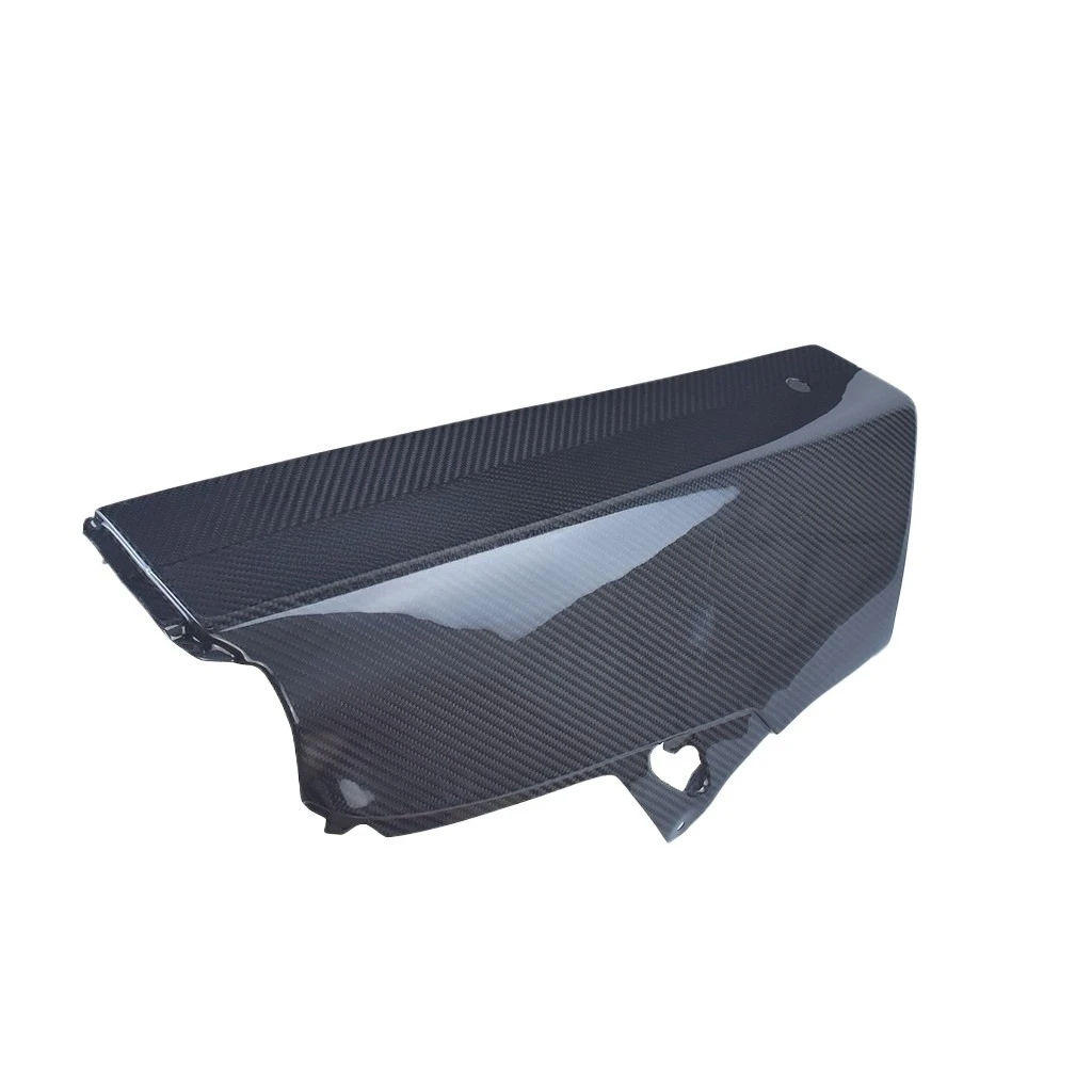 

Motorcycle modified carbon fiber shell surrounded by lower deflector belly pocket