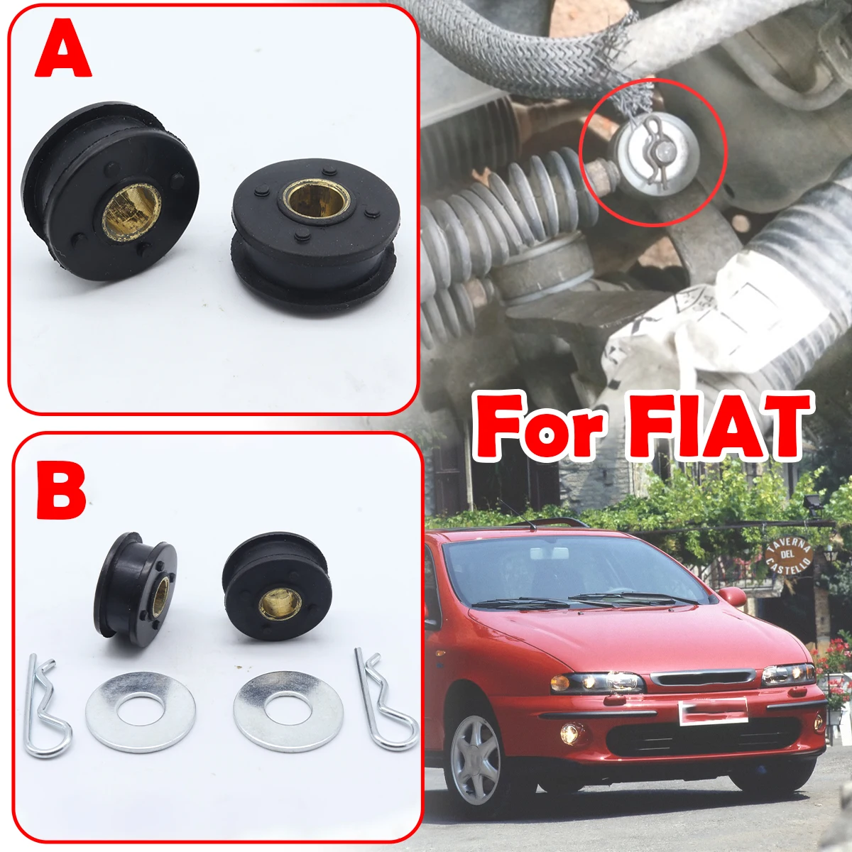 

For FIAT BRAVA MAREA BRAVO 95-2001 Manual Gear Shift Cable Transmission Shifter Linkage End Replace Bushing Kit Replacement Part