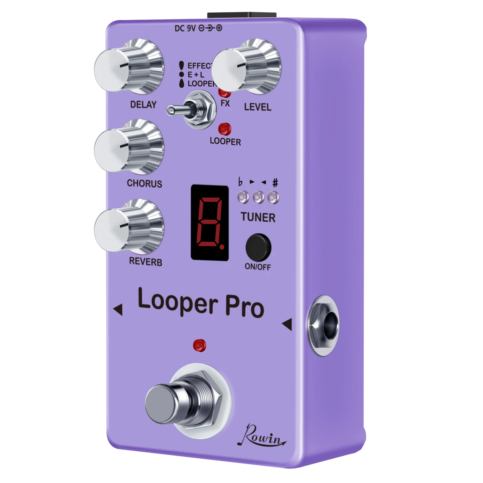 Rowin Multi-Effect Processor Looper Pro Delay Chorus Reverb Looper Tuner Effect Guitar Pedal Unlimited Overlapping Loop Bass view 4