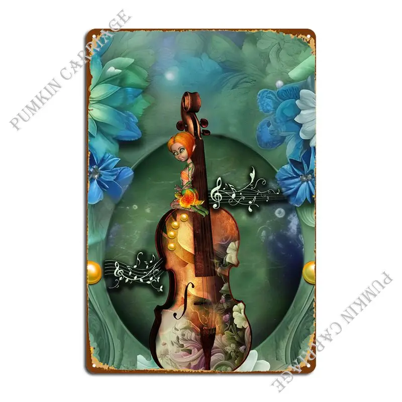 The Majesty Of Violin Metal Sign Create Decoration Wall Decor Cinema Tin Sign Poster