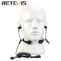 Retevis ETK007 H777 Walkie Talkie Accessories Adjustable Throat Mic  Finger PTT Two Earpieces for Baofeng UV5R Retevis RT22 RT3S