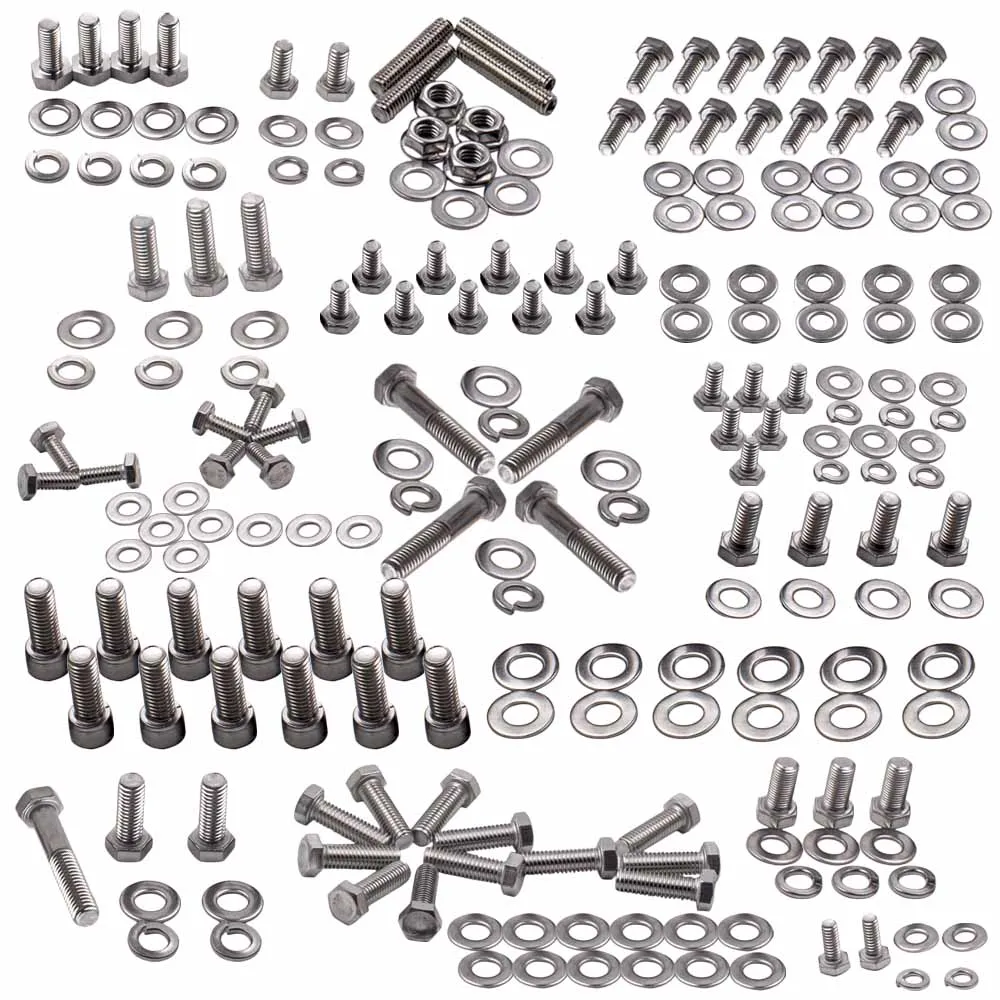 Stainless Engine Stud Bolt Kit For Chevy Small Block 265 283 302 305 Engine