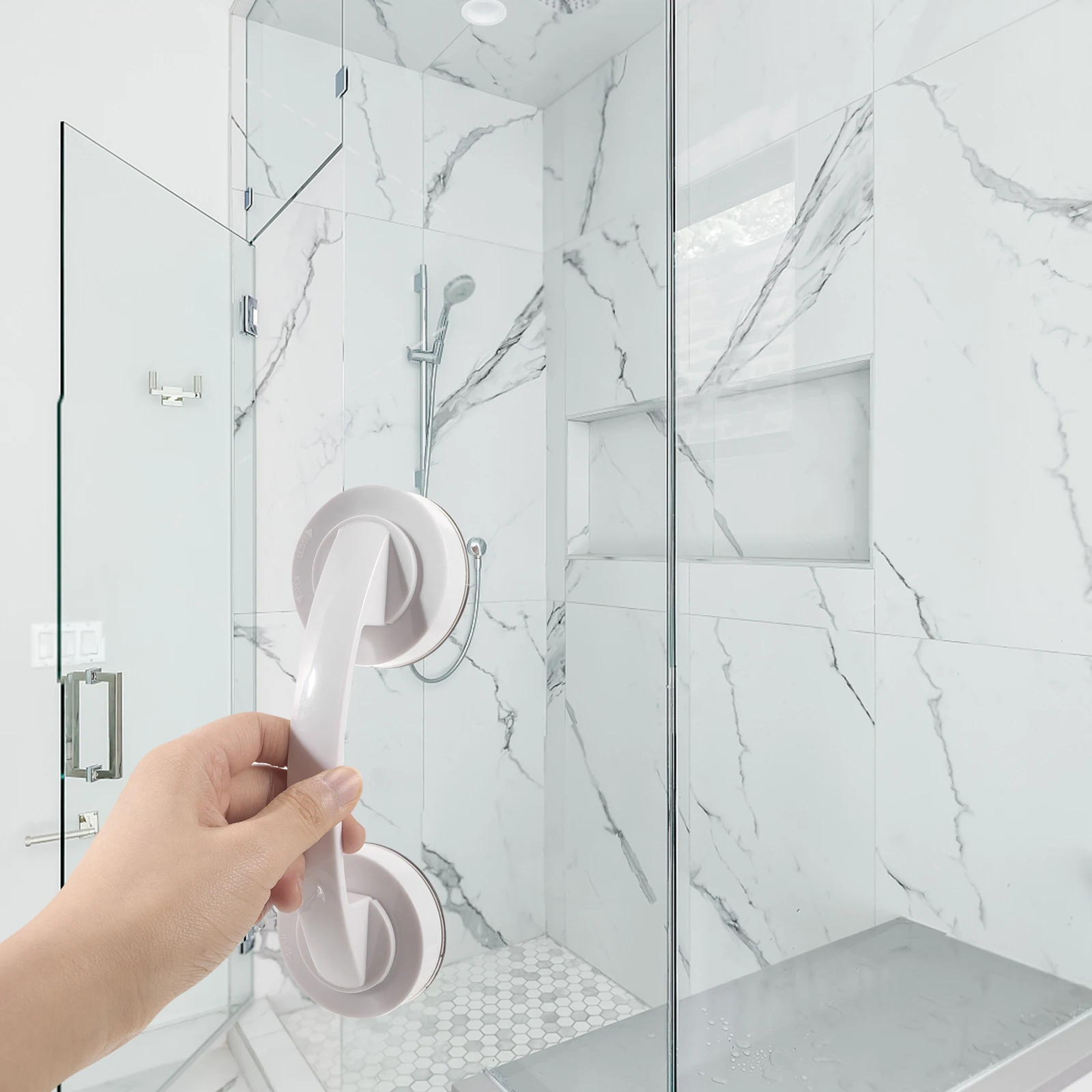 

Suction Cup Door Handle White Medium Size Strong Suction Bathroom Glass Fridge Cabinet Sliding Door Pull Handles Durable