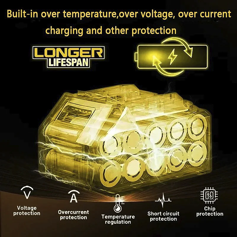 Bateria de 2 pacotes de 8,0Ah para DeWalt 20V MAX com carregador, compatível com série DCB200, para todas as ferramentas XR de 20V/18V