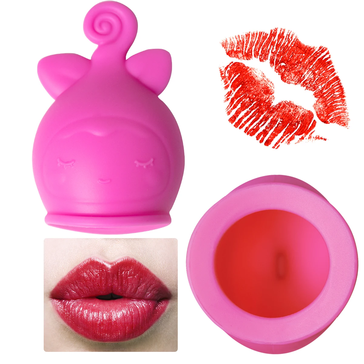 جهاز سمنة الشفاه للشفاه الكاملة - قطعة واحدة من أداة نفخ الشفاه المصنوعة من السيليكون على شكل فم السمكة اللطيفة