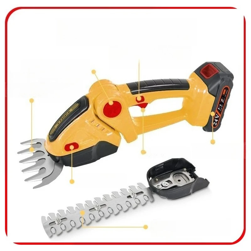 

Rechargeable pruning lawn mower, green belt gardening trimmer, one handed lithium hedge trimmer