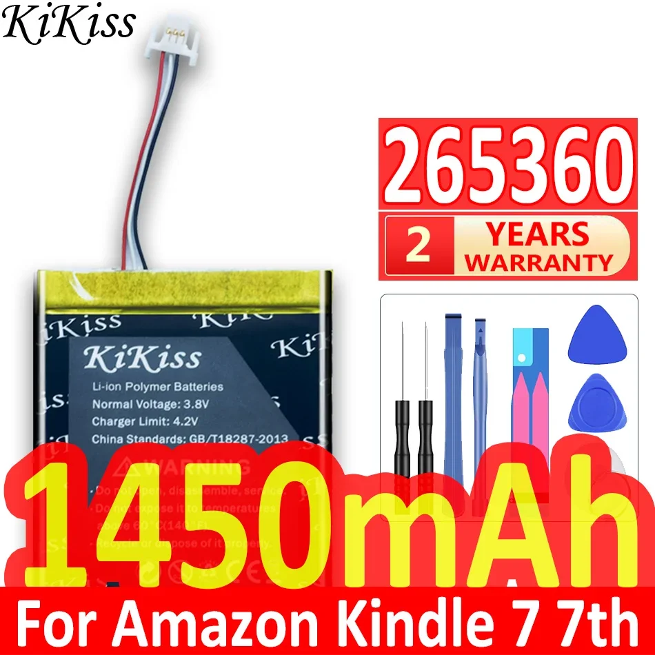 

Аккумулятор емкостью 1450 мАч для Amazon Kindle 7 7-го поколения, 6 дюймов, E-Reader WP63GW 265360 58-000083 58-000151