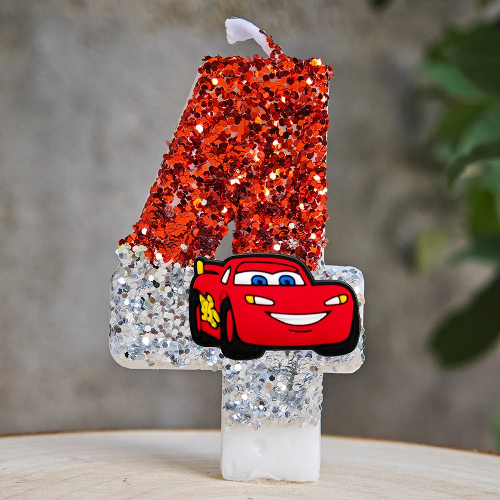 شموع ماكوين أنيمي كعكة ديكور موضوع 0-9 عدد شموع حفلة عيد ميلاد كعكة توبر أطفال استحمام الطفل هدية المورد