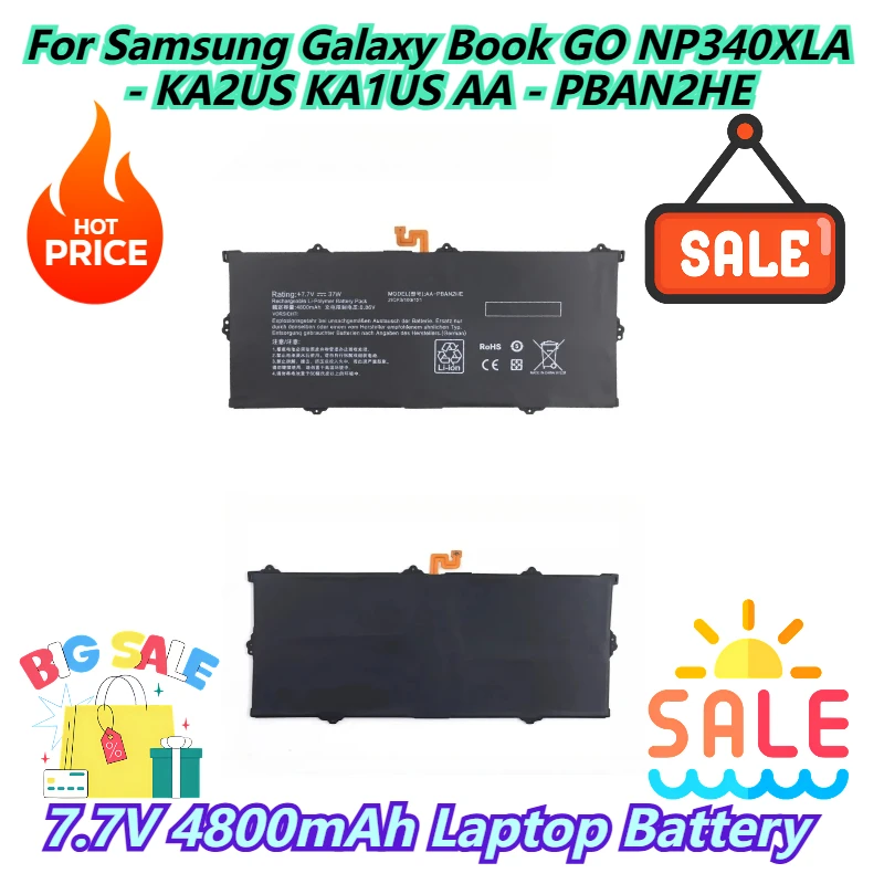 

7.7V 4800mAh Laptop Battery For Samsung Galaxy Book GO NP340XLA - KA2US KA1US AA - PBAN2HE